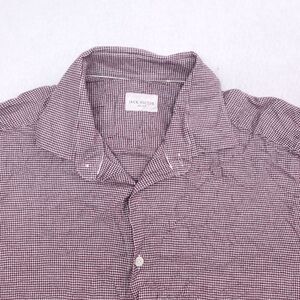 Jack Victor Casual Long Sleeve Button Up Shirt Mens Size Extra Large XL Maroon